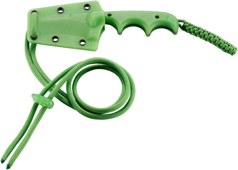 CRKT Minimalist Bowie Gears EDC Knife: Compact Everyday Carry Fixed Blade, Folts Utility Knife with Satin finish, Resin Infused Fiber Handle, and Glow-in-the-dark Sheath 2387G - Image 3